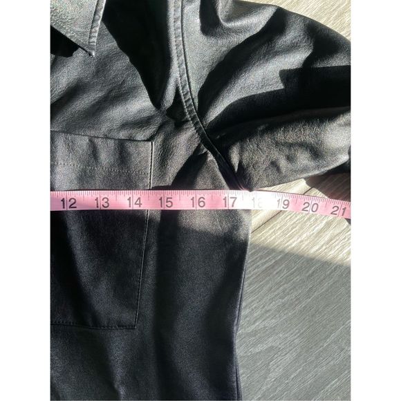 L'ECOLE DES FEMMES Faux Leather Button Down Shirt Size Small - Picture 9 of 9